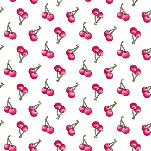 Red Tossed Cherries From Studio E By Ronnie Thomas Let's Bake Collection 100% Cotton