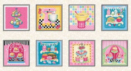 Multi Baking 9"x9" Block Panel From Studio E By Ronnie Thomas Let's Bake Collection 100% Cotton