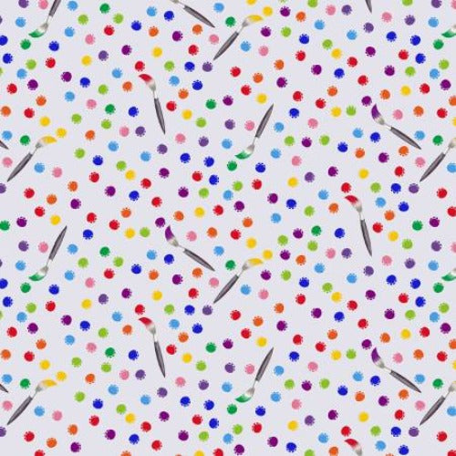 Grey Elephant Foot Prints From Studio E By Avinci, Lorella Painting the World Collection 100% Cotton 44/45"