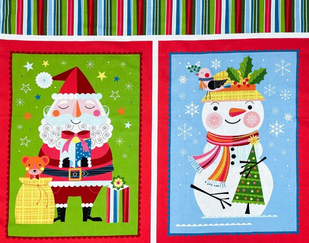 Santa Sack Gift Bag Panel 100% Cotton 35" Panel