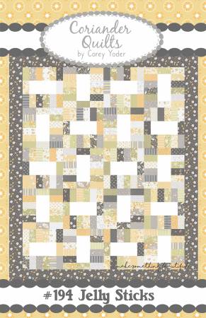 Jelly Sticks-By Cory Yoder-Jelly Sticks is a beginner friendly jelly roll quilt.-Printed Paper Book Style Pattern-Finished Quilt - 56"x 68"
Skill Level: Confident Beginner