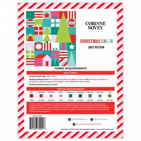 Christmas Cheer Quilt Pattern From Corinne Sovey Design Studio By Corinne Sovey pattern requirements