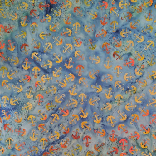 Coast to Coast Anchor Multi Batik Batik by Mirah 100% Cotton 44/45"
