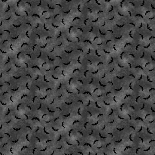 Charcoal Bats From Michael Miller Trick or Treat Collection 100% Cotton 44/45"