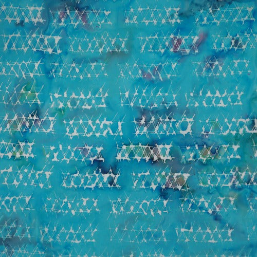 Blue Iceberg Penguins Batik Batik by Mirah 100% Cotton 44/45"