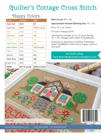 Quilter's Cottage Cross Stitch Pattern - Lori Holt