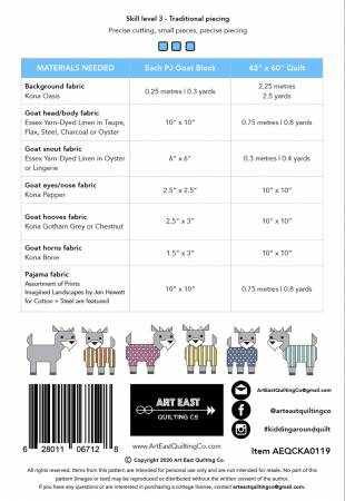 Kidding Around - Goats in Pajamas Quilt Pattern - Art East Quilting Co.