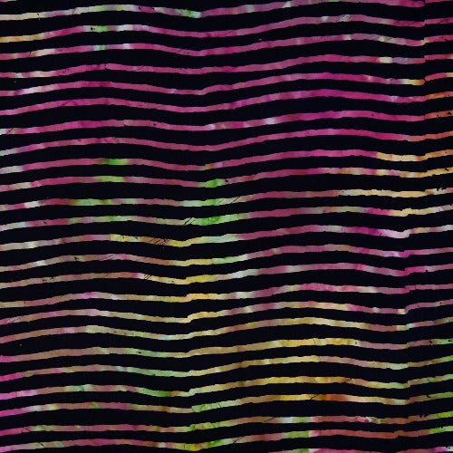 Salsa Black Ribbon Batik Batik By Mirah 100% Cotton 44/45"