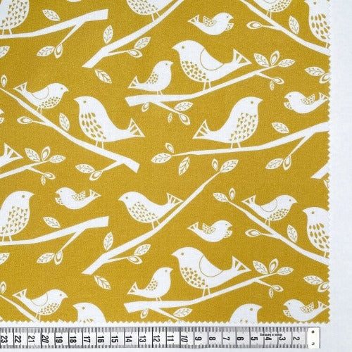 Yellow Birds - Leafy Meadow 100% Cotton