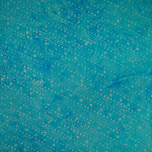 Aqua Navy Notes Batik Batik by Mirah 100% Cotton 44/45"