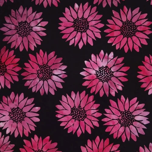 Orchard Pinky Black Batik Batik By Mirah 100% Cotton 44/45"