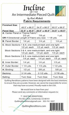 Incline Quilt Pattern - Quilting Renditions