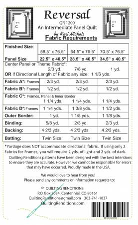 Reversal Quilt Pattern - Quilting Renditions