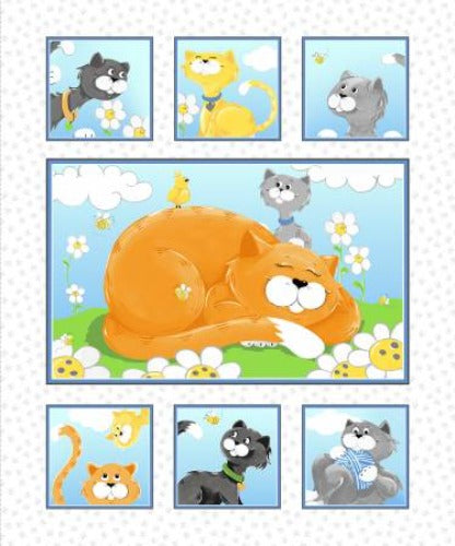Kitty the Cat Quilt Panel From Susybee Kitty the Cat Collection1 100% Cotton 36" X 44"