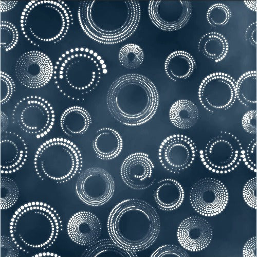 Circles - Blue Denim From Suite B By Autumn Skye Morrison - Autumn Sky Collection 100% Cotton 44/45"