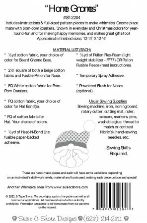 Home Gnomes Pattern - Susie C. Shore Design