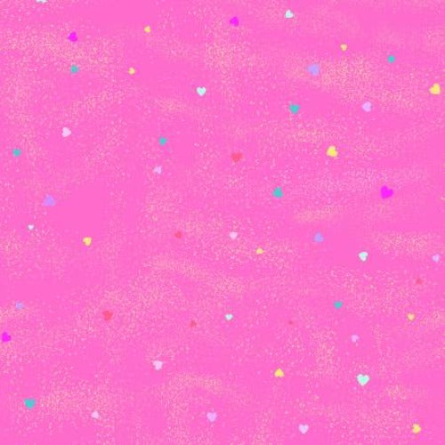 Fuchsia Unicorn Love Hearts From Clothworks By Diane Neukirch 100% Cotton