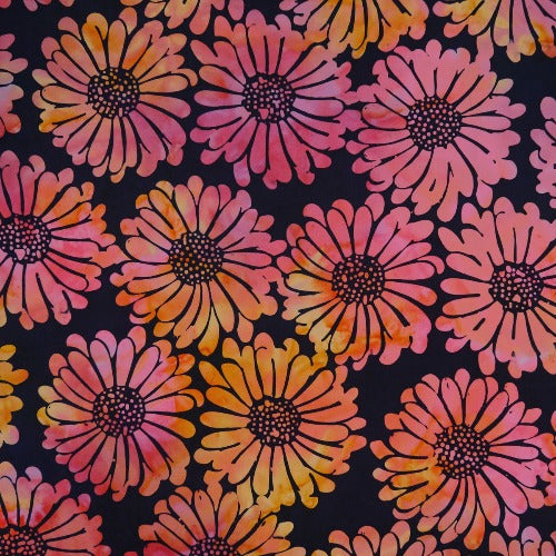 Sedona Black Multi Batik Batik By Mirah 100% Cotton 44/45"