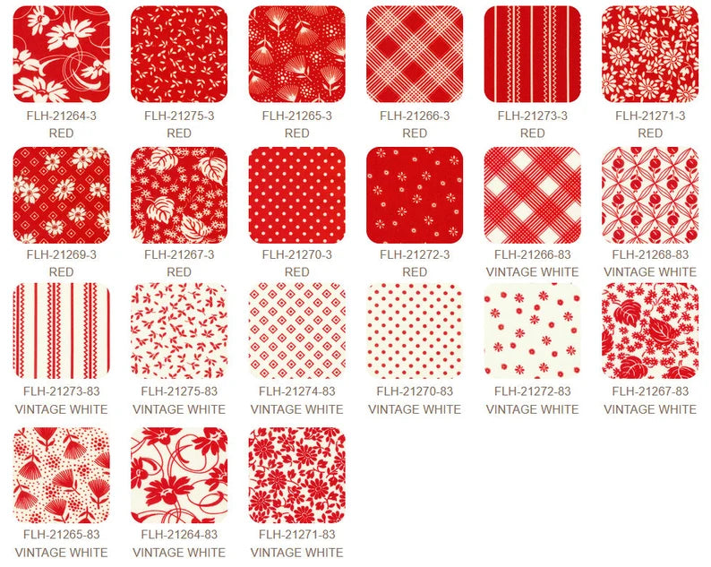 Daisy's Redwork - 21pc Fat Quarter - Plus Panel