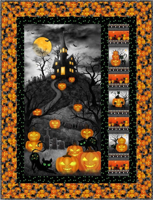 Trickster Halloween Quilt Kit From Michael Miller Trick or Treat collection Pattern by Project House 360