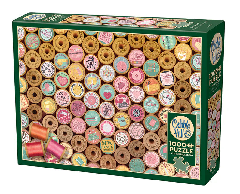 Sew Happy! Puzzle - 1000 Pieces - Random Cut
From Cobble Hill
Finished Size: 26.625" x 19.25"