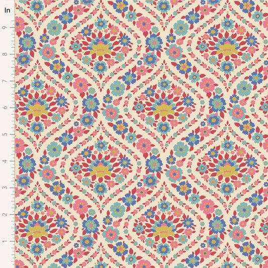 Bianca-Red-Wallflower Collection-From Tilda-100% Cotton-44/45"