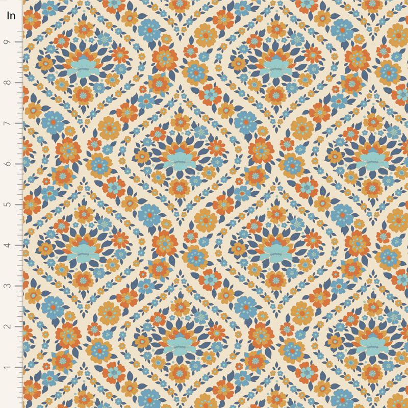 Bianca-Blue-Wallflower Collection-From Tilda-100% Cotton-44/45"