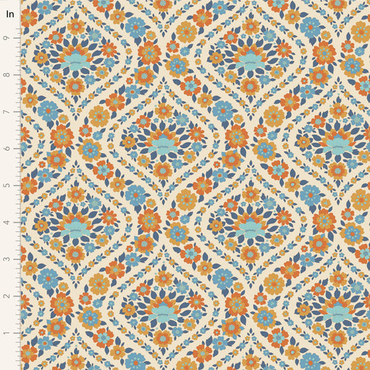 Bianca-Blue-Wallflower Collection-From Tilda-100% Cotton-44/45"