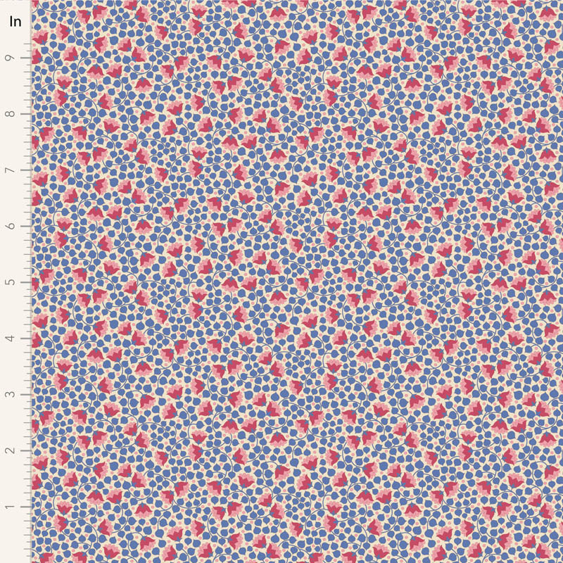 Bellflower-Denim-Wallflower Collection-From Tilda-100% Cotton-44/45"