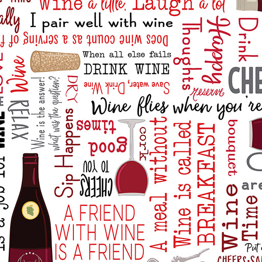 Sip, Sip, Hooray - White
From Benartex
By Andi Metz
100% Cotton
Width: 42/43"