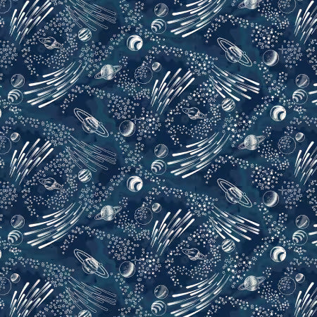 Milky Way Glow Collection - Blue Saturn
From Henry Glass
By Kate Mawdsley
100% Cotton
44"/45"