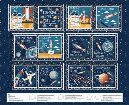Navy Book Panel
From Henry Glass
By Kate Mawdsley
Milky Way Glow Collection
100% Cotton
36" x 43"/44"