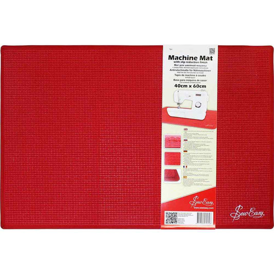 Sew Easy Sewing Machine Mat 15.75" x 23.50"  From Sew Easy&nbsp;  Cares for your work surface with the soft cushioning and super thick base. Reduces vibration. Waffle grooves to reduce slipping. A large work area to disperse machine weithgt evenly. Comfortable work surface area for hands when sewing. Chamfered edges to reduce pick up and sit neatly on work surfaces.