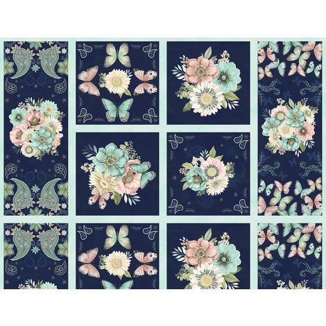 Blissful Multi Panel-From Wilmington Prints-By Danielle Leone-100% Cotton-Panel 23.5" x 44"/45"