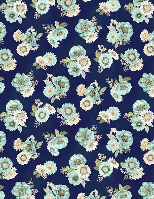 Blissful Floral Toss - Navy -
From Wilmington Prints - By Danielle Leone - 100% Cotton