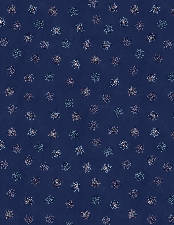 Blissful Floral Foulard - Navy - 
From Wilmington Prints - By Danielle Leone - 100% Cotton