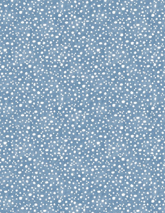 Gnome & Garden - Mushroom Dots - Medium Blue  From Wilmington  By Susan Winget  100% Cotton  44/45"