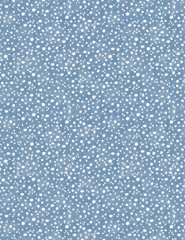 Gnome & Garden - Mushroom Dots - Medium Blue  From Wilmington  By Susan Winget  100% Cotton  44/45"