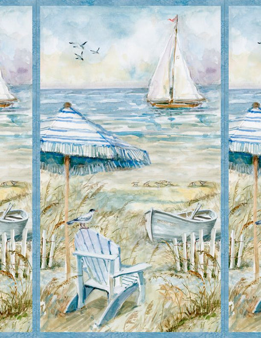 Coastal Sanctuary Fabric Panel  From Wilmington Prints  By Susan Winget  100% Cotton  24" x 43"