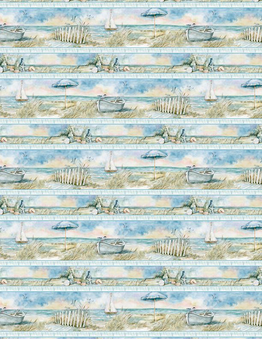 Coastal Sanctuary Repeate Border   From Wilmington Prints  By Susan Winget  100% Cotton  43"/44"