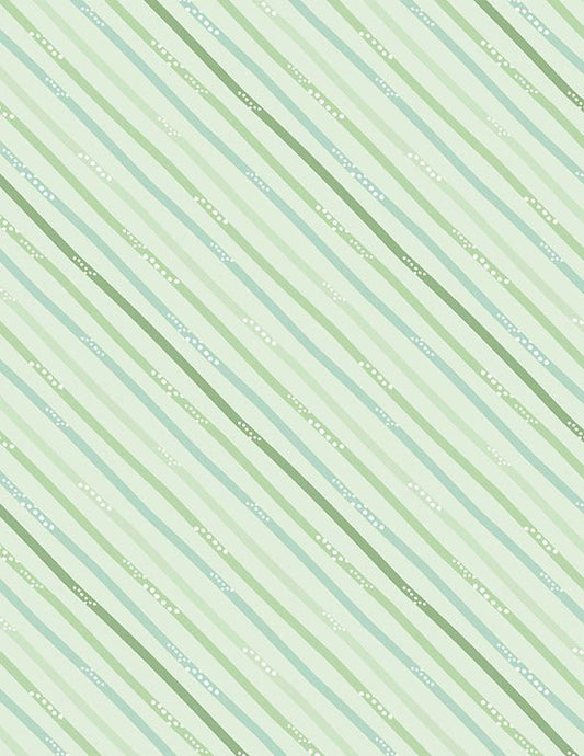 Hello Sunbeam - Diagonal Stipes - Green  From Wilmington Prints  By Lisa Perry  100% Cotton  44"/45"