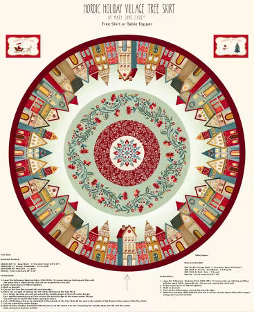 Nordic Holiday Village Tree Skirt
54" x 44" Panel / Instructions Are Printed On the Panel
From Henry Glass
By Mary Jane Carey
Nordic Holiday Village by Mary Jane Carey Collection
100% Cotton