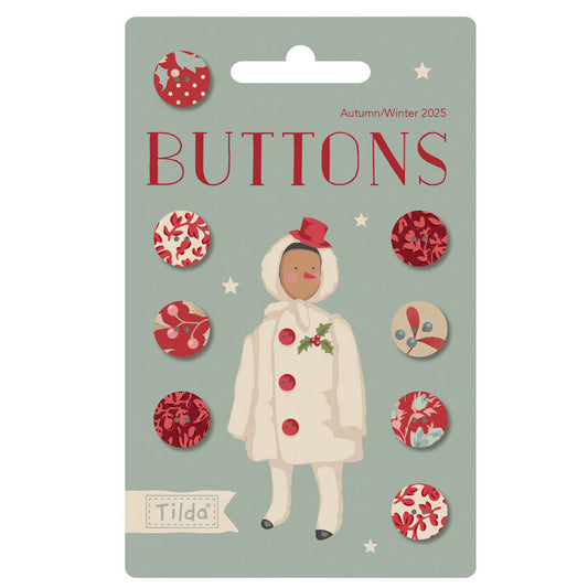 Merry Little Christmas - Buttons- 8 pc - 12mm - From Tilda
.47 inches (12mm)
100% Cotton Fabric Covered With Metal Core
8 Buttons per Package