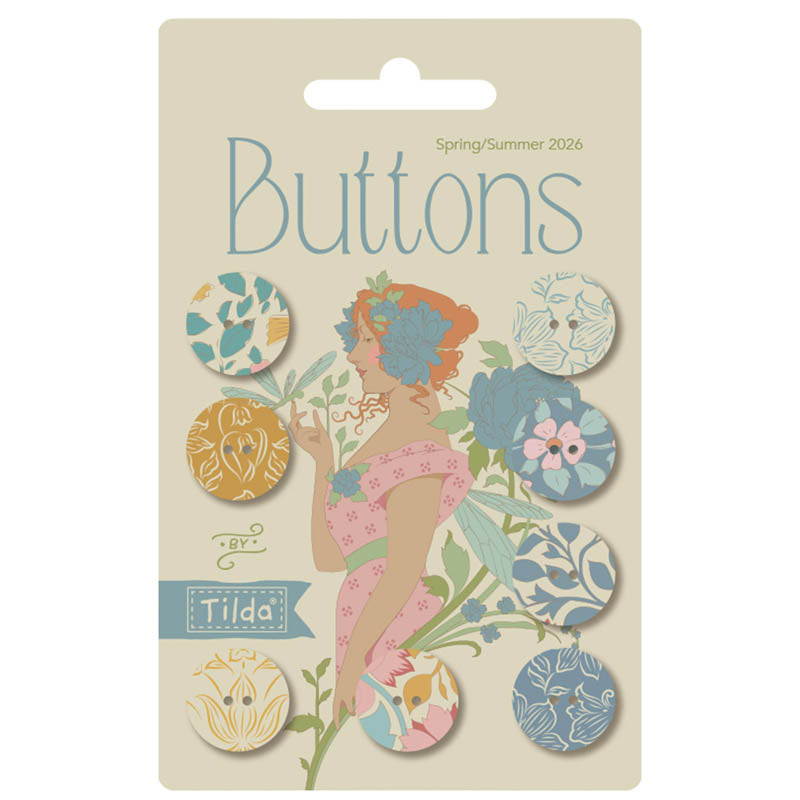 Songbird - Buttons- Blue/Yellow - 8 pc
From Tilda
0.63 inches (16 mm)
100% Cotton Fabric Covered With Metal Core
8 Buttons per Package