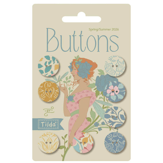 Songbird - Buttons- Blue/Yellow - 8 pc
From Tilda
0.63 inches (16 mm)
100% Cotton Fabric Covered With Metal Core
8 Buttons per Package