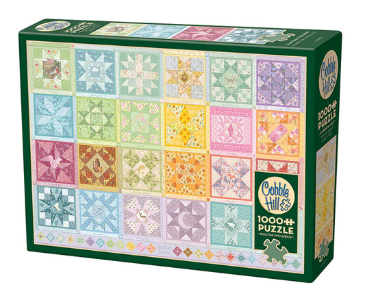 Star Quilt Seasons - 1000 PC Puzzle - Random Cut  From Cobble Hill   Finished Size 26.625" x 19.25"