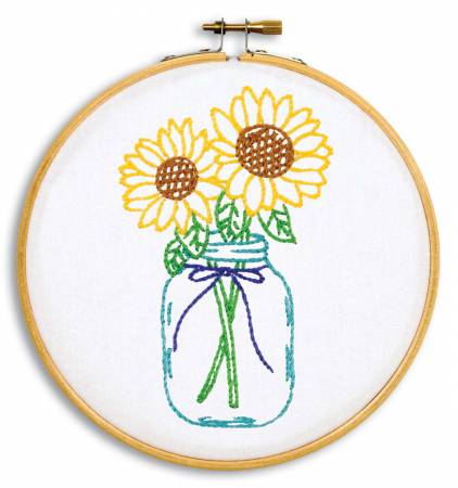Sunflowers 6in Hoop Kit  From Jack Dempsey Inc.