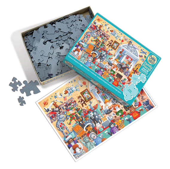 Cats and Dogs Museum - Family Puzzle - 350 Pieces  Cobble Hill  Assembled Size: 26.625" x 19.25"  Poster Included