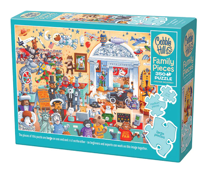 Cats and Dogs Museum - Family Puzzle - 350 Pieces  Cobble Hill  Assembled Size: 26.625" x 19.25"  Poster Included