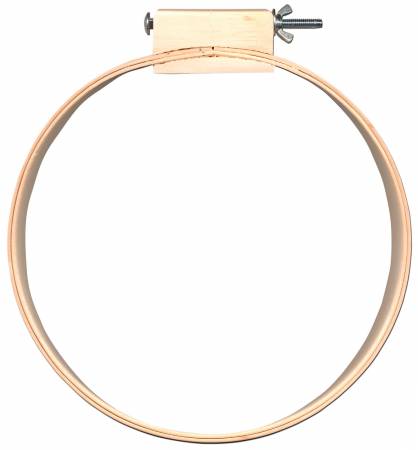 14in Round Quilt Hoop - This hoop has rounded edges and a smooth sanded finish. Made from Basswood with a solid wood block closure and a 4in plated set screw to hold your fabric taut. These hoops are 1.25in high, very lightweight and easy to quilt with.